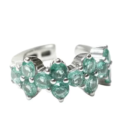 Ear Cuff Emerald 18k White Gold 0.86 cts