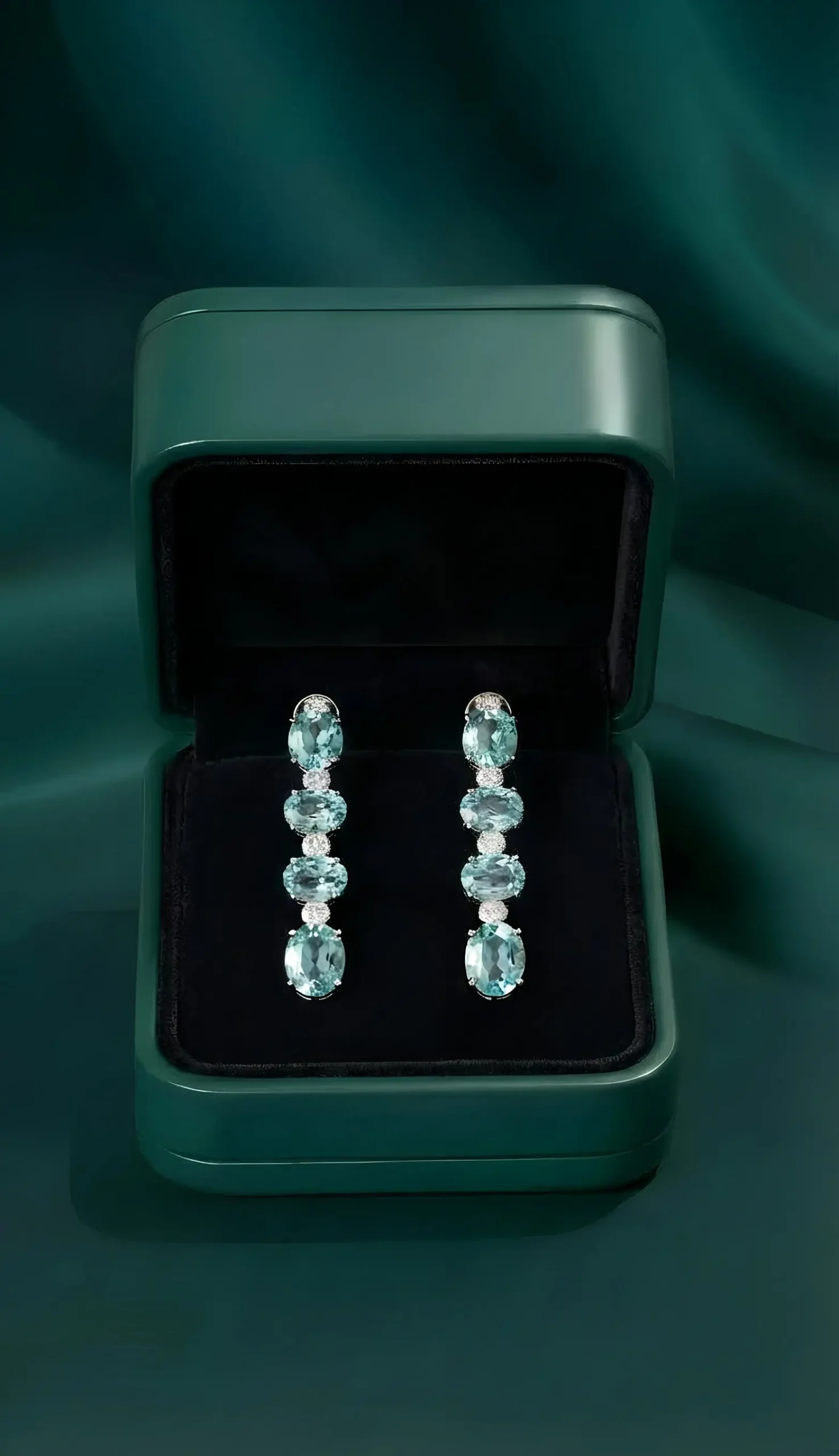 Earrings Aquamarine 18k White Gold 9.25 ct - Image 2