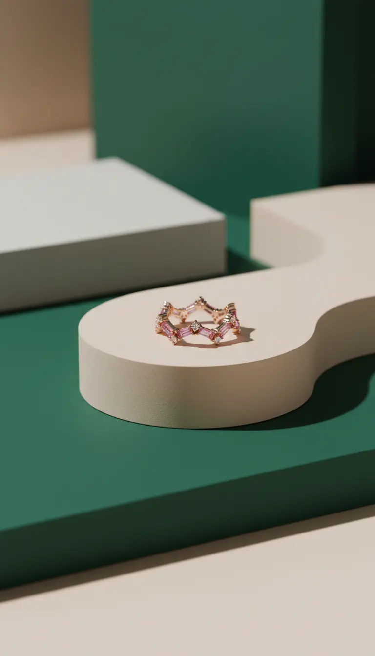 Ring Pink Sapphire with Diamonds 18k Yellow Gold 1.68 cts - Image 2