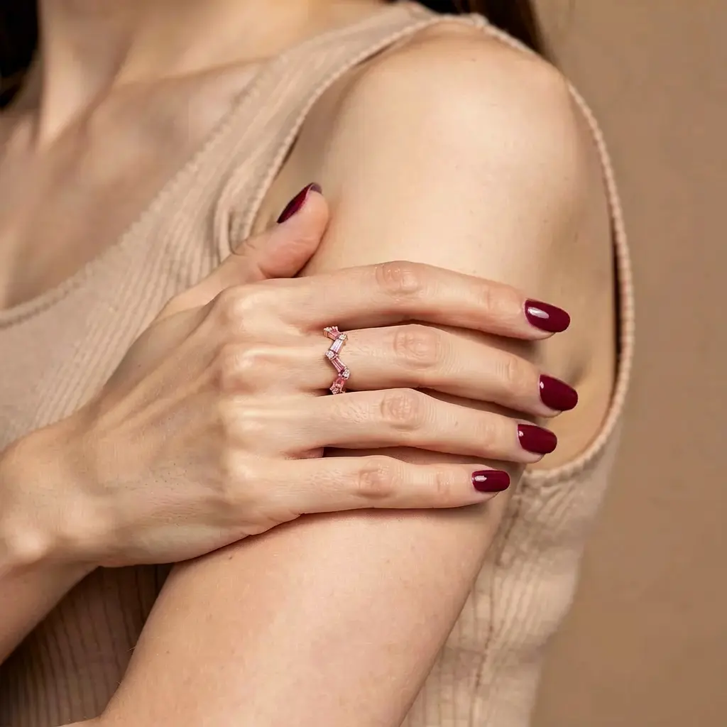 Ring Pink Sapphire with Diamonds 18k Yellow Gold 1.68 cts - Image 3