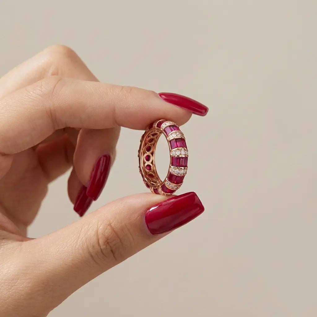 Ring Ruby and Diamonds 18k Yellow Gold 1.53 cts - Image 4