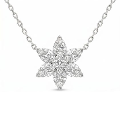 Pendant Necklace Diamond 18k White Gold 0.55 ct