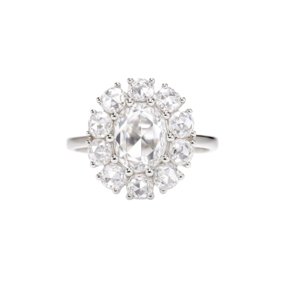 Ring Diamonds 18k White Gold 1.38 cts