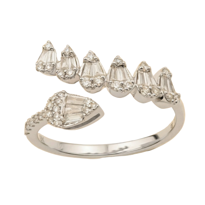 Diamond Ring 18 K White Gold 0.39 ct