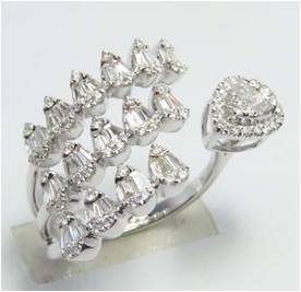 Diamond Ring 18K White Gold 0.90 ct