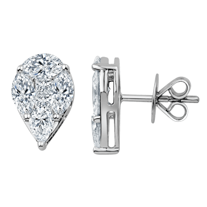 Diamond Earrings 18k Gold 2.40 ct