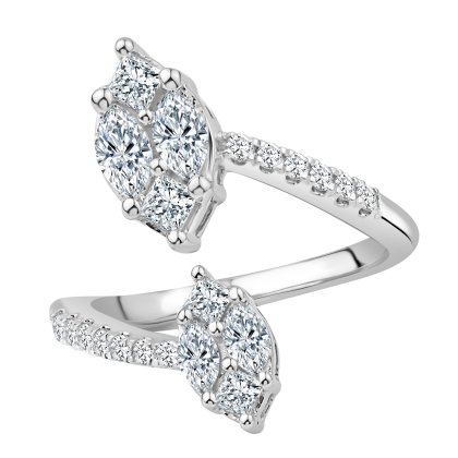 Diamond Ring 18K White gold 1.13 ct