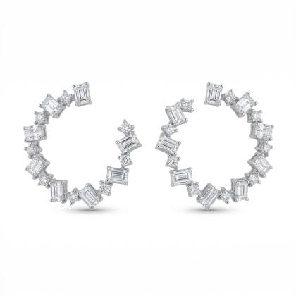 Diamond Earring 18K White Gold 2.81 CT