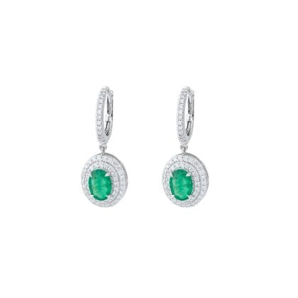 Hoop Emerald and Diamond 18k White Gold 2.51 cts