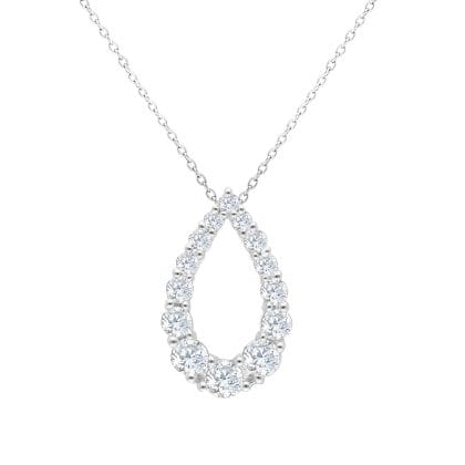 Diamond Necklace 18K White Gold 0.75 ct