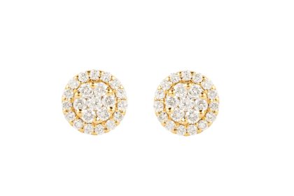DIAMOND EARRINGS 18K YELLOW GOLD 0.19 ct