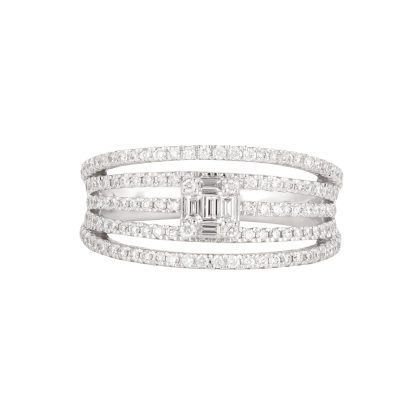 Ring Diamond 18k White Gold 0.74 ct