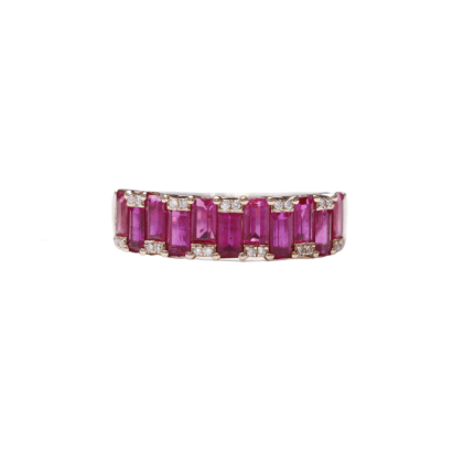 Ring Pink Sapphire  and Diamonds 18k Yellow Gold 2.0 cts