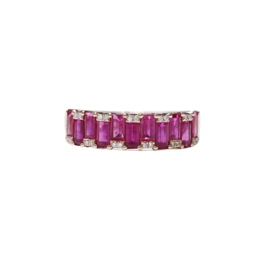 Ring Pink Sapphire and Diamonds 18k Yellow Gold 2.0 cts