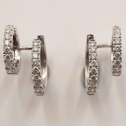 Diamond Earrings 18 k White Gold 0.75 ct