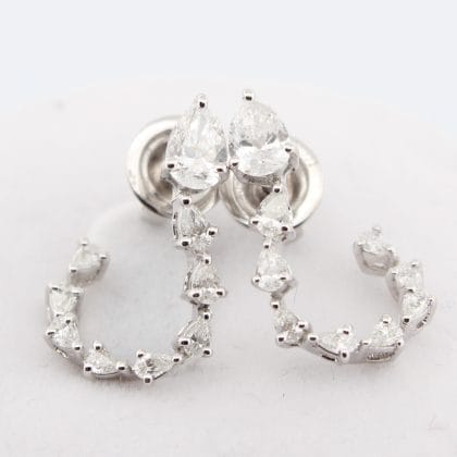 Earrings Diamonds 18k White Gold 1.34 cts