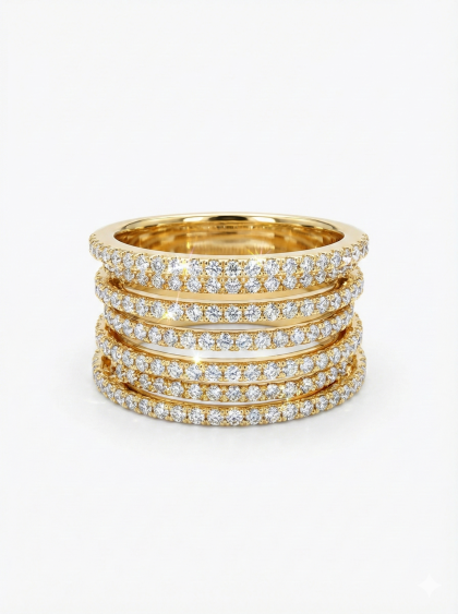 Ring Diamonds 18k Yellow Gold 2.84 cts