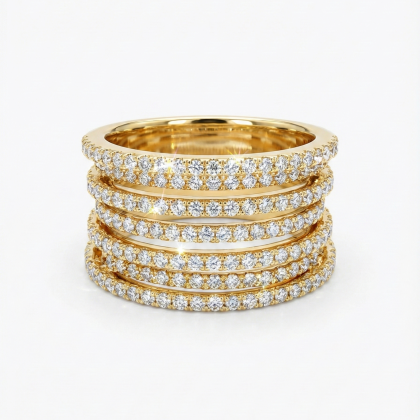 Ring Diamonds 18k Yellow Gold 2.84 cts