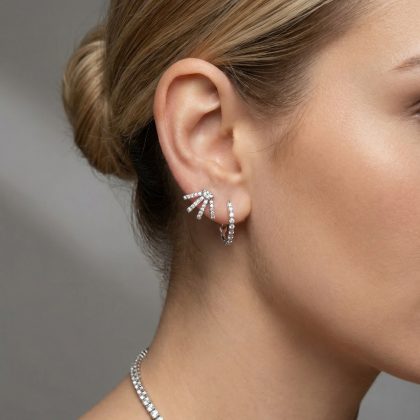 Diamond Earrings 18k White Gold 0.53 ct