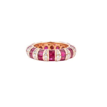 Ring Ruby and Diamonds 18k Yellow Gold 1.53 cts Dia: 0.67 cts