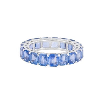 Ring Blue Sapphire  18k White Gold 8.38 cts