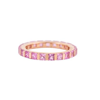 Ring Pink Sapphire 18k Yellow Gold 2.2 cts