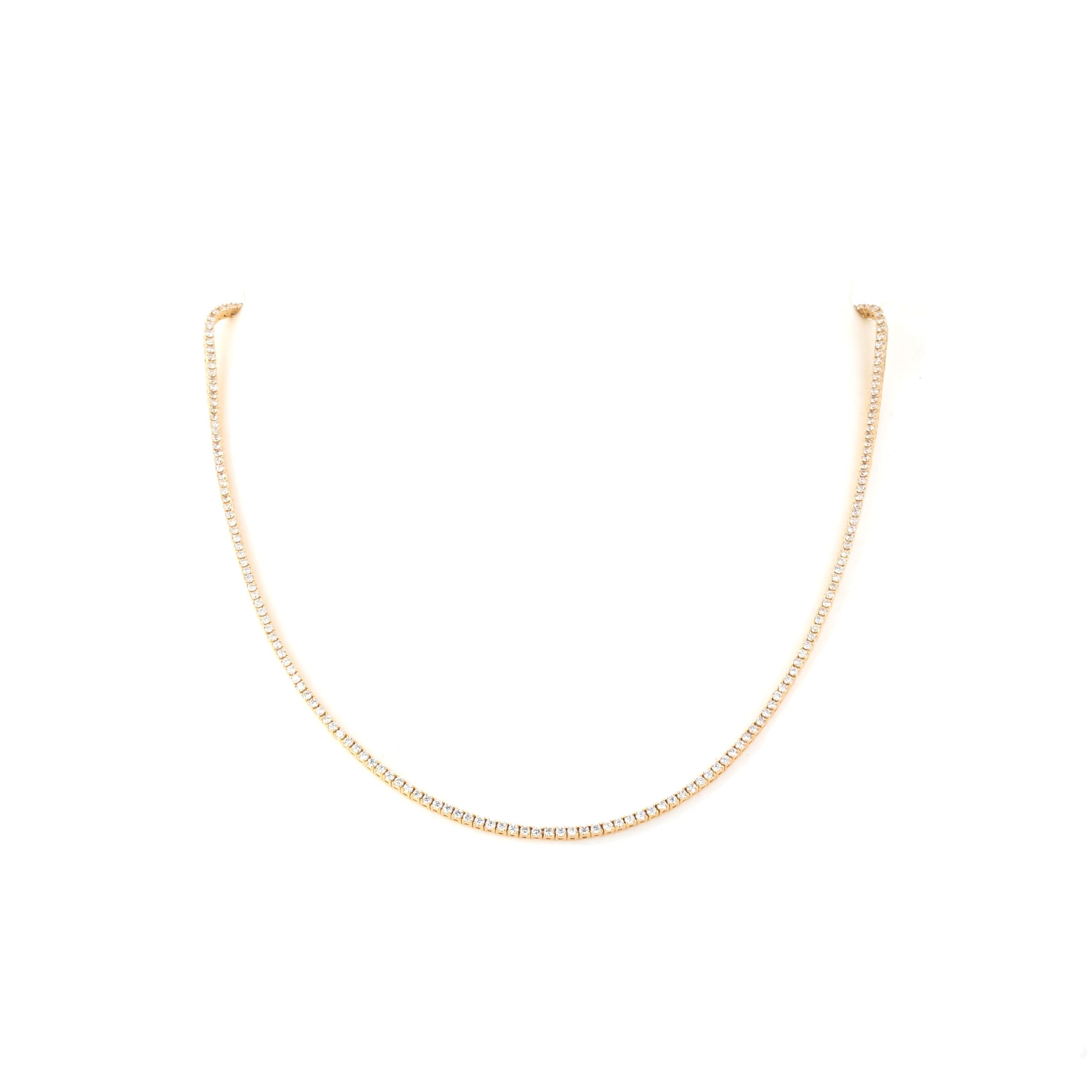 Necklace Diamonds 18k Yellow Gold 3.83 cts