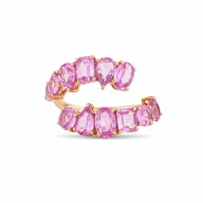 Ring Pink Sapphire 18k Yellow Gold 4.29 cts