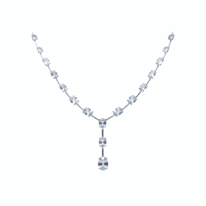 Necklace  Aquamarine  18k White Gold 28 cts