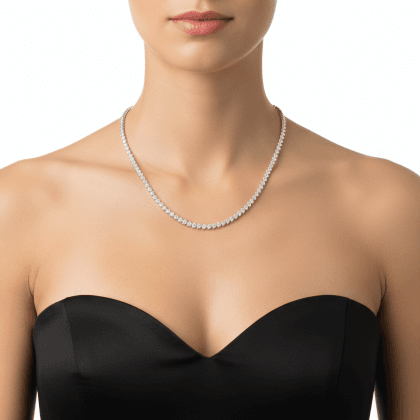 Necklace Diamonds Opera 18k White Gold 6.40 cts