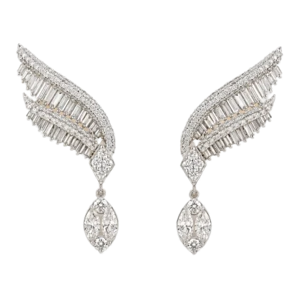 Earrings Diamonds 18K White Gold 3.6 cts