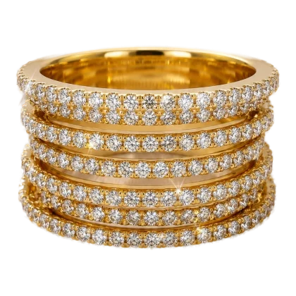 Ring Diamonds 18k Yellow Gold 2.84 cts