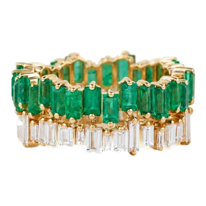 Ring Emerald and Diamonds 18K Yellow Gold 3.03 cts
