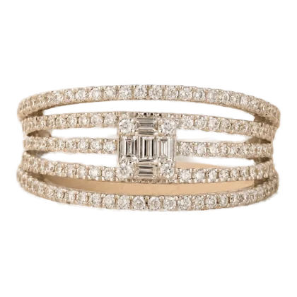 Ring Diamond 18k White Gold 0.74 ct