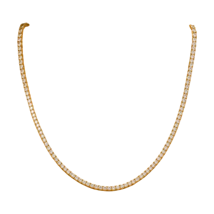 Necklace Diamonds 18k Yellow Gold 3.83 cts