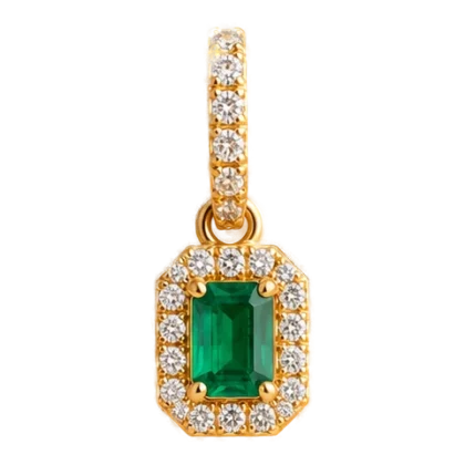 Pendant Riviera Diamond 0.13 CT and Emerald 0.83 CT 18KT