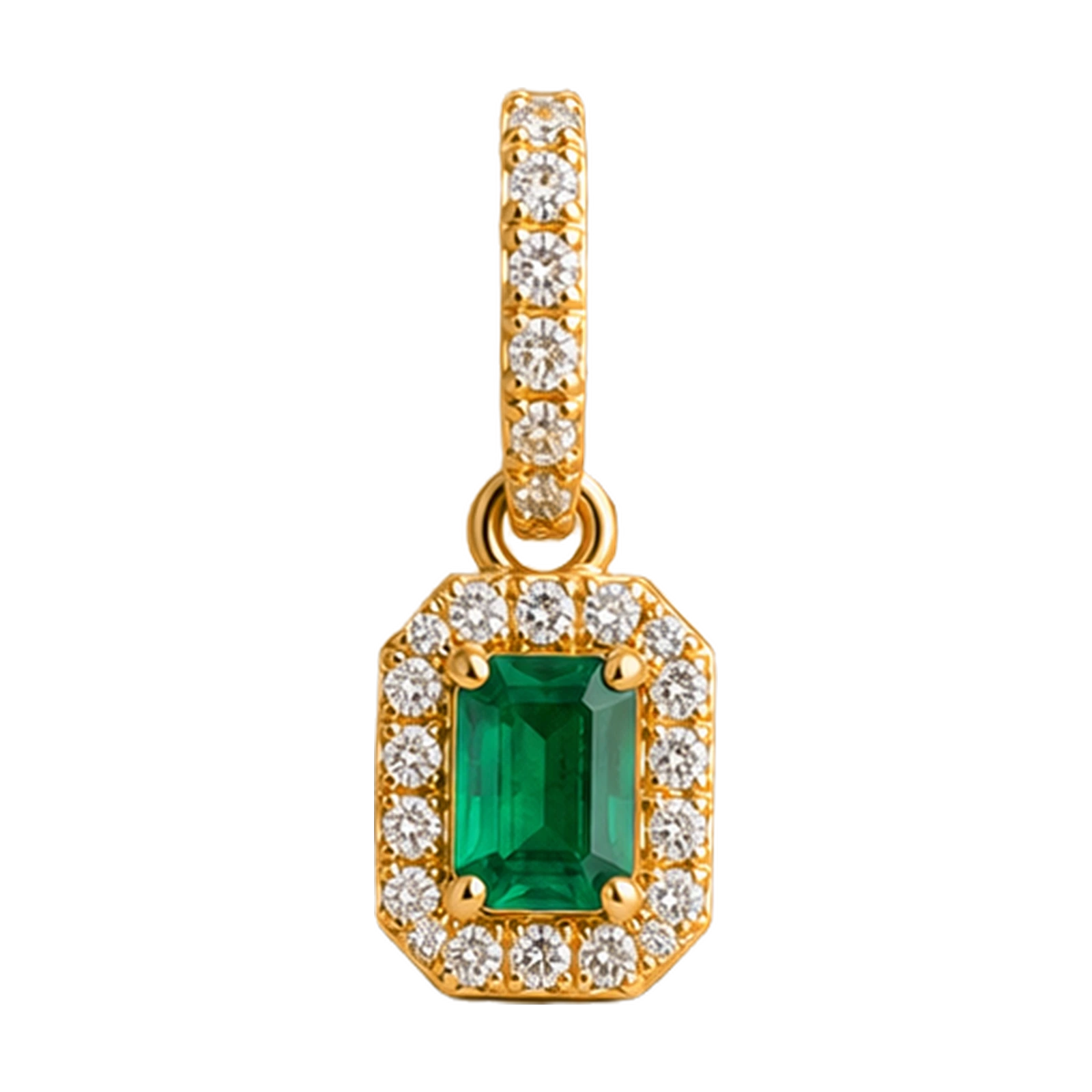 Pendant Riviera Diamond 0.13 CT and Emerald 0.83 CT 18KT