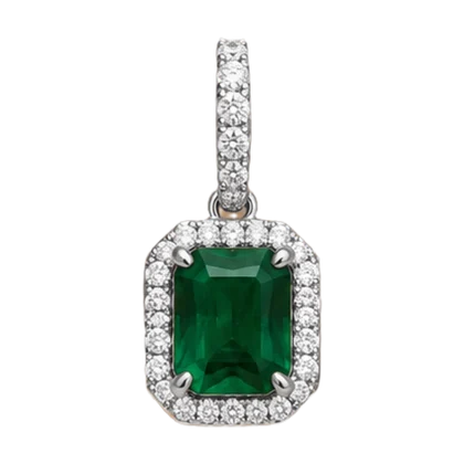 Pendant Riviera Diamond 0.38 CT and Emerald 2.52 CT - 18 KT