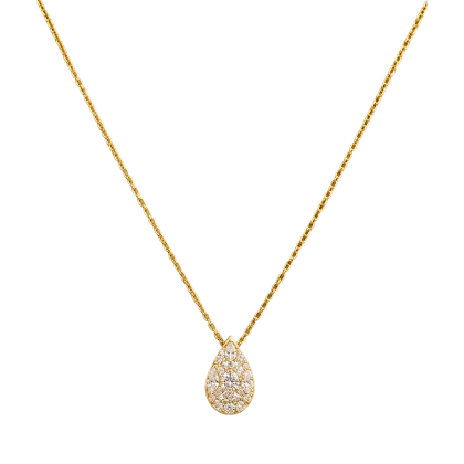 Necklace Pendant Pear Shaped Diamond 0.78 CT - Yellow Gold