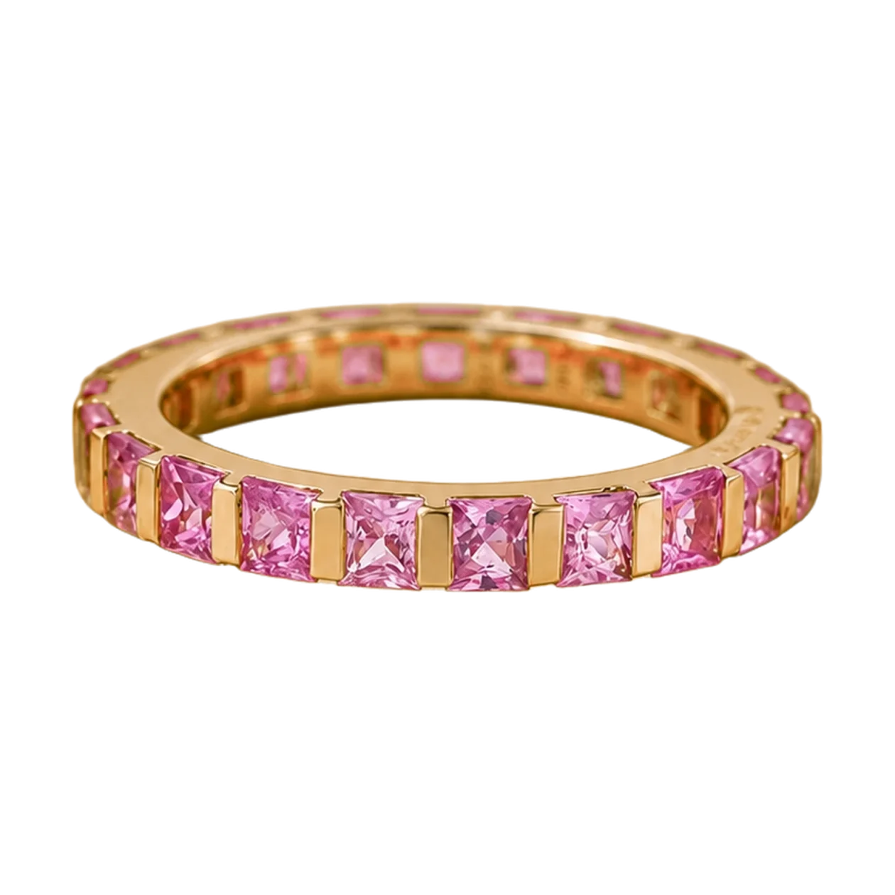 Ring Pink Sapphire 18k Yellow Gold 2.82 cts